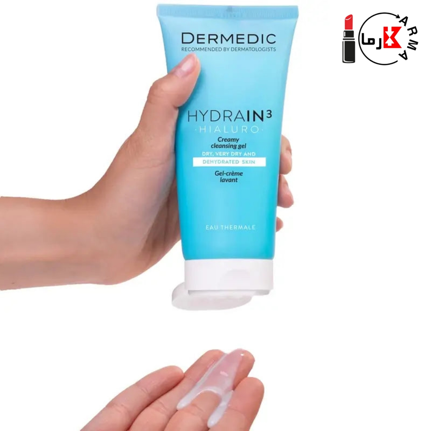  ژل شستشوی صورت کرمی درمدیک Hydrain 3 Hialuro حجم ۲۰۰ میلی‌لیتر.