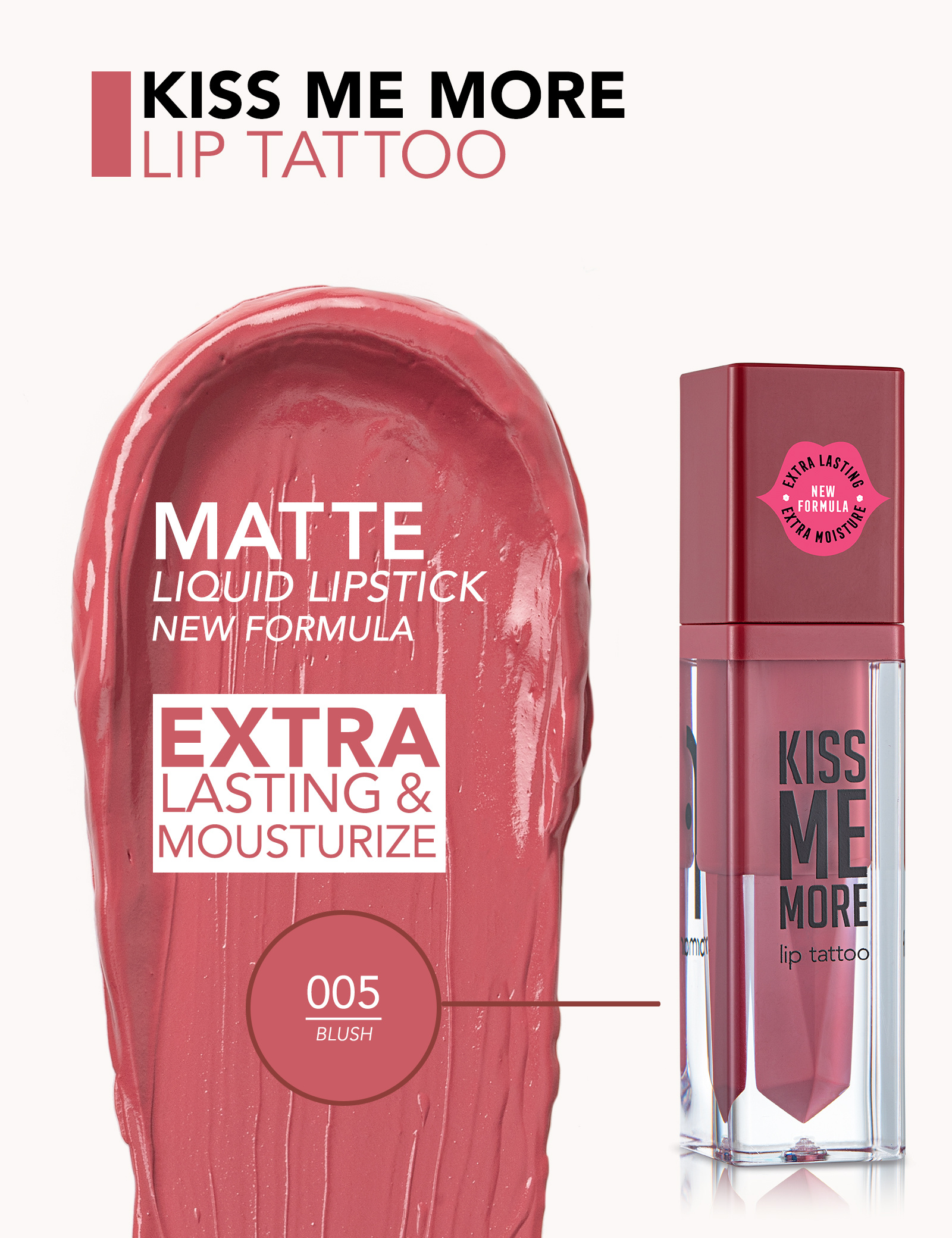 رژ مایع مات فلورمار Kiss Me More Lip Tattoo شماره 005 Blush حجم ۳.۸ میلی‌لیتر2