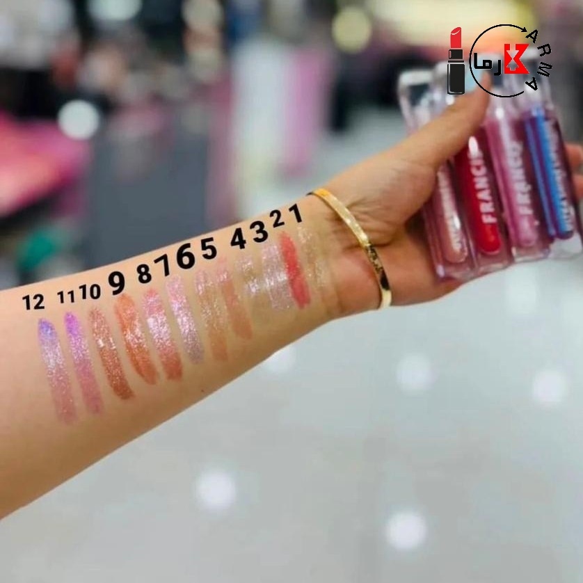  برق لب اولترا شاین فرانسیس شماره 112 با درخشش آینه‌ای و کریستالی بافت ژلی سبک2