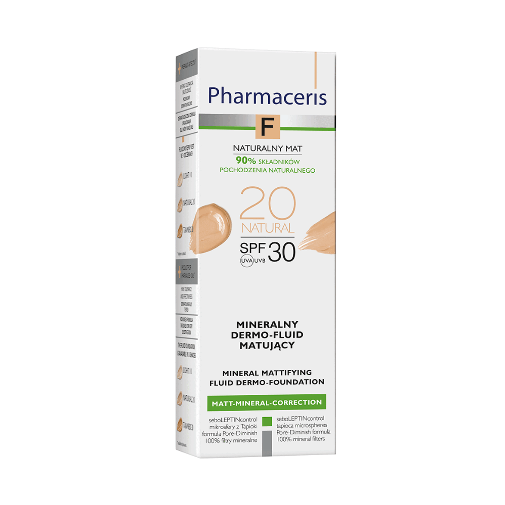  فاندیشن مینرال مات‌کننده Pharmaceris F Natural Matte SPF 30 رنگ 20 حجم 30 میلی‌لیتر2