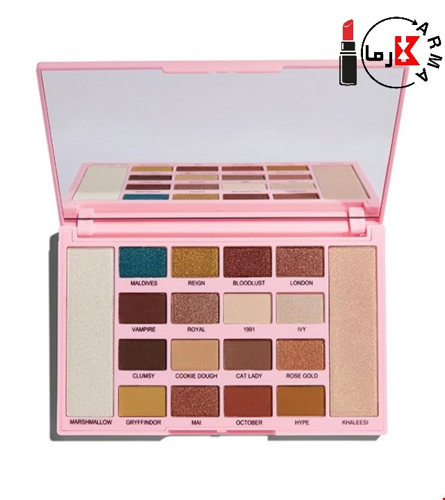 پالت سایه چشم و هایلایتر رولوشن مدل | kisu revolution eyeshadow highlighter