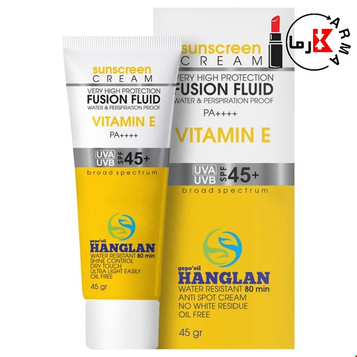 ضد آفتاب فیوژن فلویید بی‌رنگ هانگلن | sunscreen cream fusion fluid hanglan