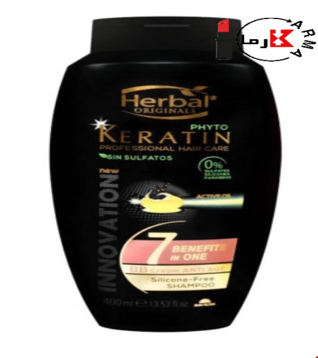 شامپو تغذیه کننده مو هربال مدل 7in1 حجم 400 میلی لیتر | herbal 7 in 1 keratin shampoo