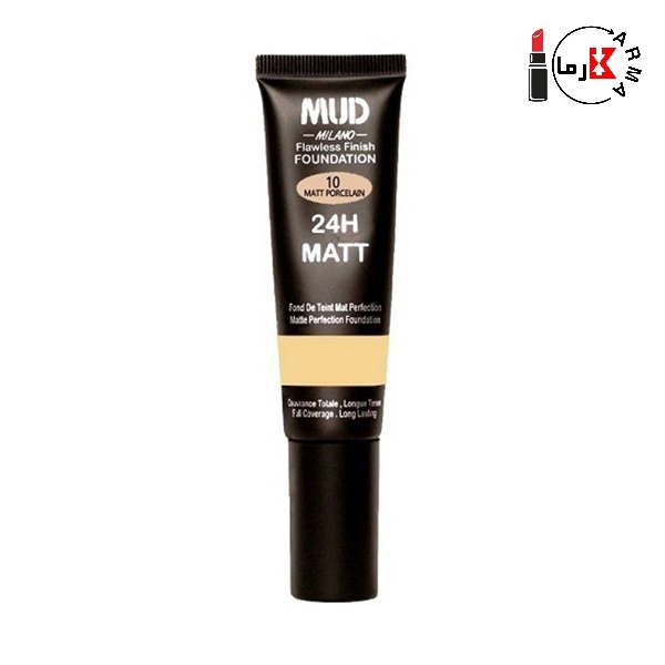 کرم پودر مات ۲۴ ساعته ماد میلانو شماره 10 رنگ Matt Porcelain 
